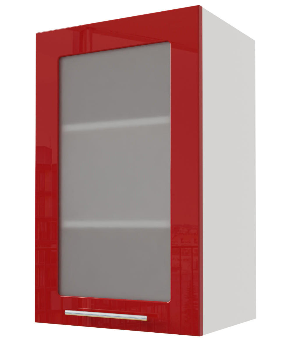 KÜCHENHÄNGESCHRANK Brerra W2S/45 Weiß / RAL 3002 karminrot Hochglanz 45 / 32,5 / 72cm - Rot/Weiß, Holz/Holzwerkstoff (45/72/32.5cm) - Feldmann-Wohnen