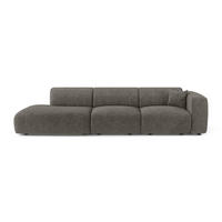 SOFA 5-Sitzer Gemusterter Samt Grau 310cm - Grau, Textil (310/73/96cm) - Sia Home
