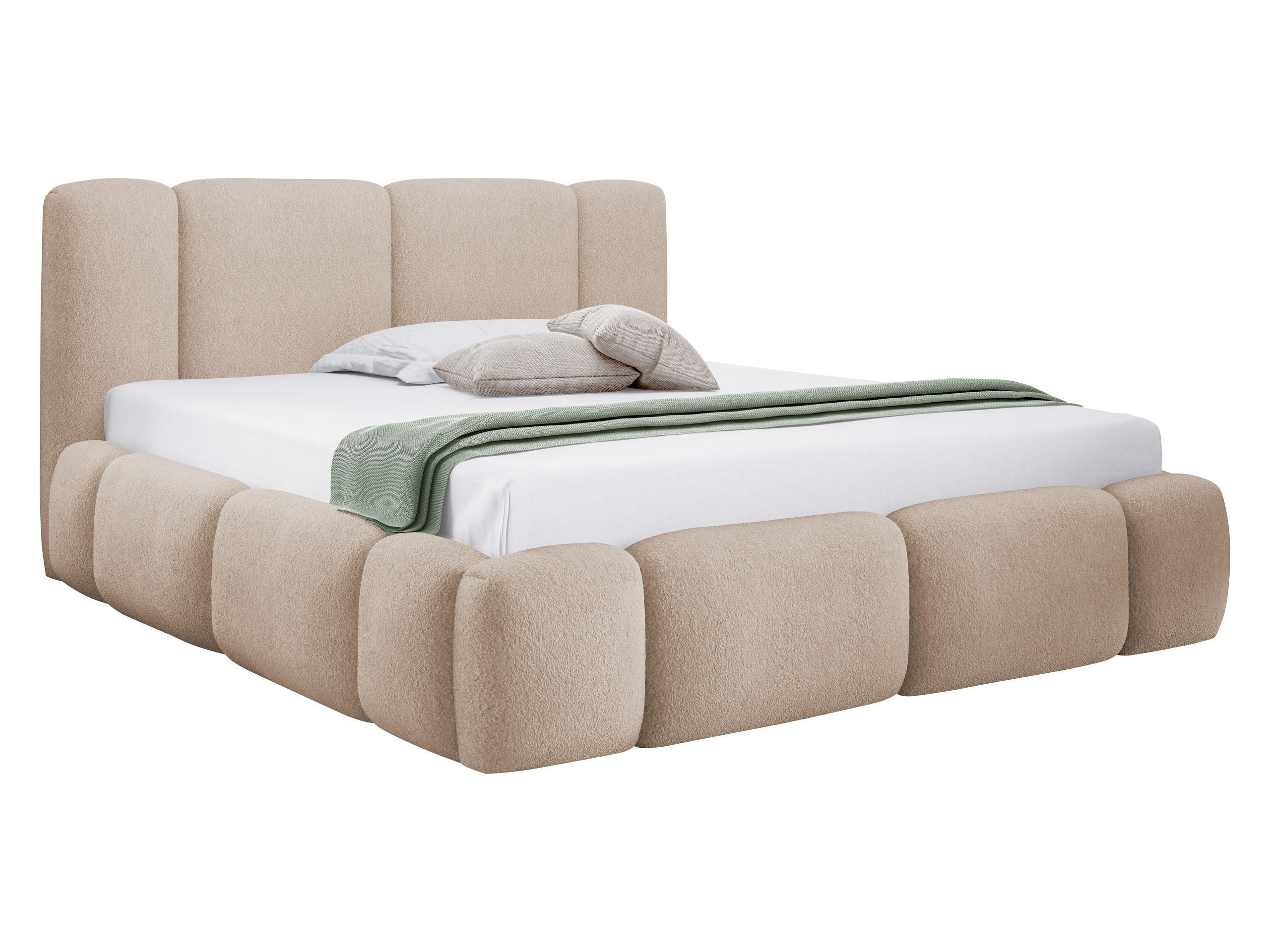POLSTERBETT Bianco Boucle - Beige, Holz/Textil (120/200cm) - MIRJAN24