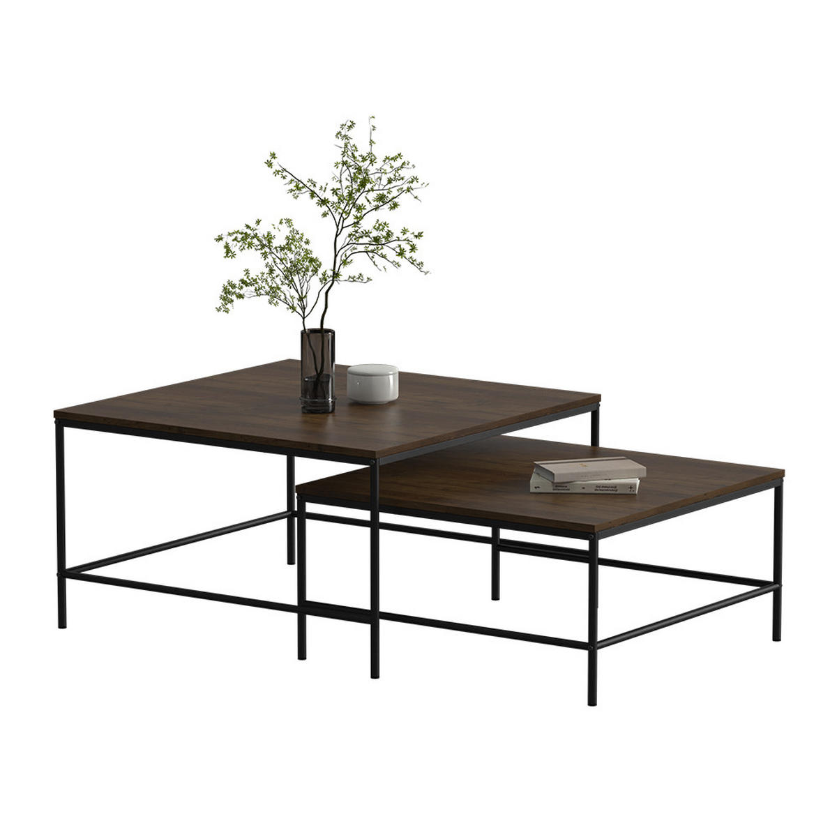 COUCHTISCH-SET Ramio Eiche rustikal 80 x 80 cm 2 Teile - Wildeiche, Holzwerkstoff (80/80/45cm) - Vicco