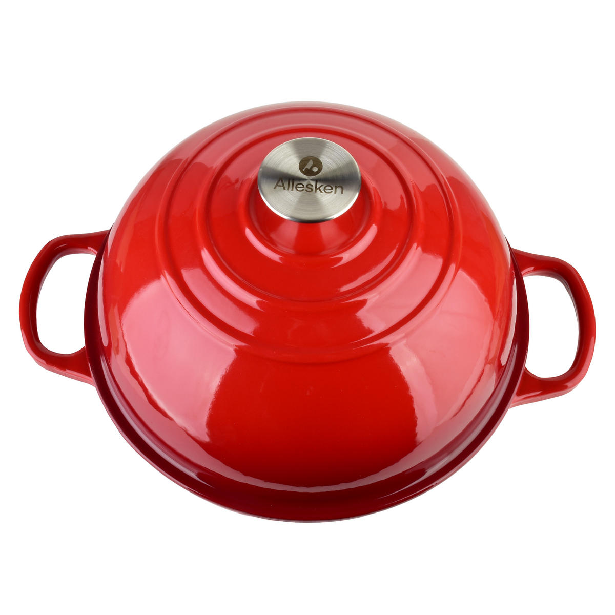 BRATPFANNE Verdeluxe Rot 26x26x5/19 cm Metall - Rot, Metall (26/26/19cm) - Mondex