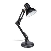 SCHREIBTISCHLAMPE - Schwarz, Kunststoff/Metall (15/28/50cm) - Relaxdays