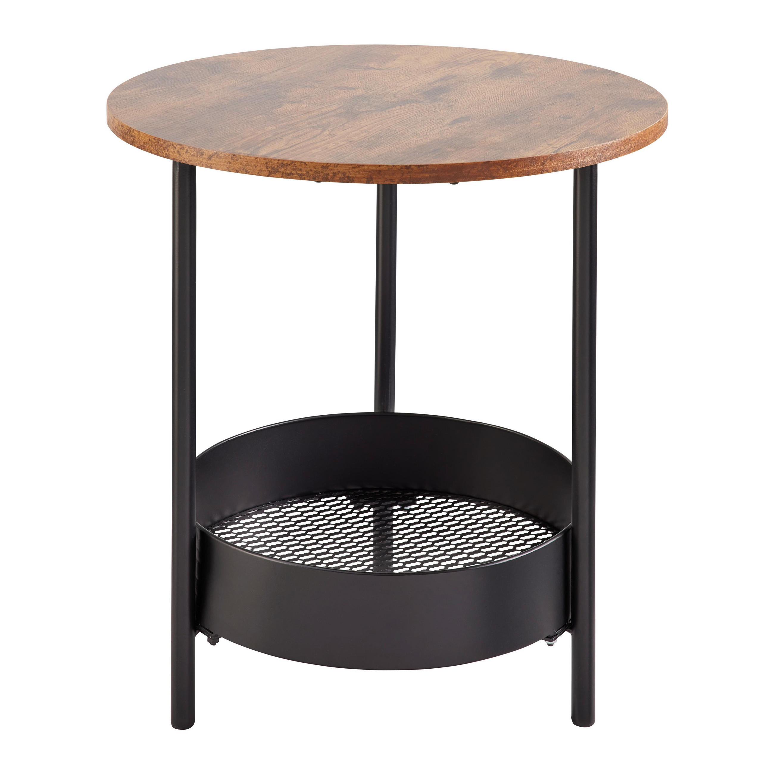 BEISTELLTISCH Ketty Walnussfarben MDF Rund - Walnussfarben, Metall (51/51/50cm)