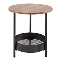 BEISTELLTISCH Ketty Walnussfarben MDF Rund - Walnussfarben, Metall (51/51/50cm)