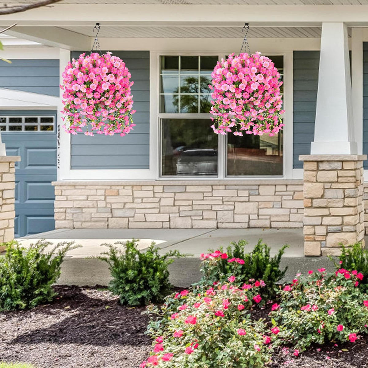 KUNSTBLUME 2 Stück Kunstblumen Veilchen Hängend - Hellrosa, Kunststoff (75cm) - Kaket