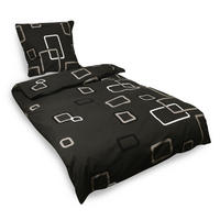 BETTWÄSCHE Noa 155x220cm + Kissenbezug 80x80cm Anthrazit Ornamente Renforcé - Anthrazit, Textil (220/155cm)