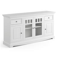 KOMMODE Belluno Elegante 167 / 44 / 85cm Kiefer weiß (RAL9010) lackiert - Weiß, Holz/Metall (167/85/44cm) - Feldmann-Wohnen