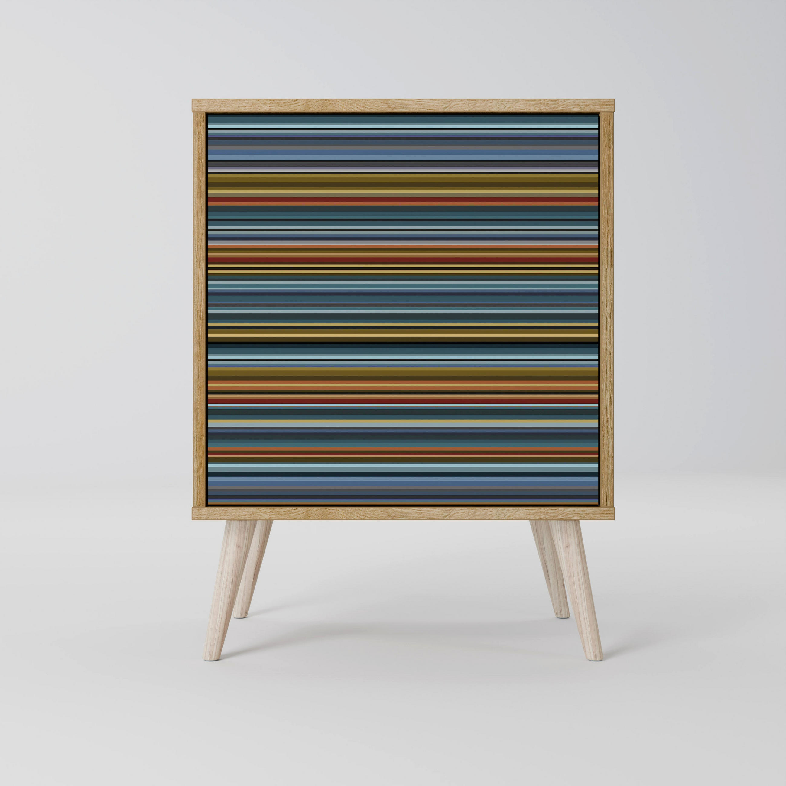 SIDEBOARD LINEOUT SPECTRUM, Eichefarben, 57,5x42x77,5 cm, Schräge Buchenholzfüße - Eichefarben/Buchefarben, Holzwerkstoff/Buchenholz (57.5/77.5/42cm) - SpaceRebels