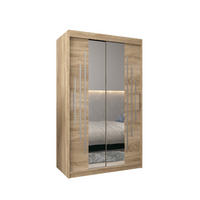 SCHWEBETÜRENSCHRANK 200/120/62 2-türig - Silberfarben/Sonoma Eiche, Holz/Kunststoff (120/200/62cm) - Abiks Möbel