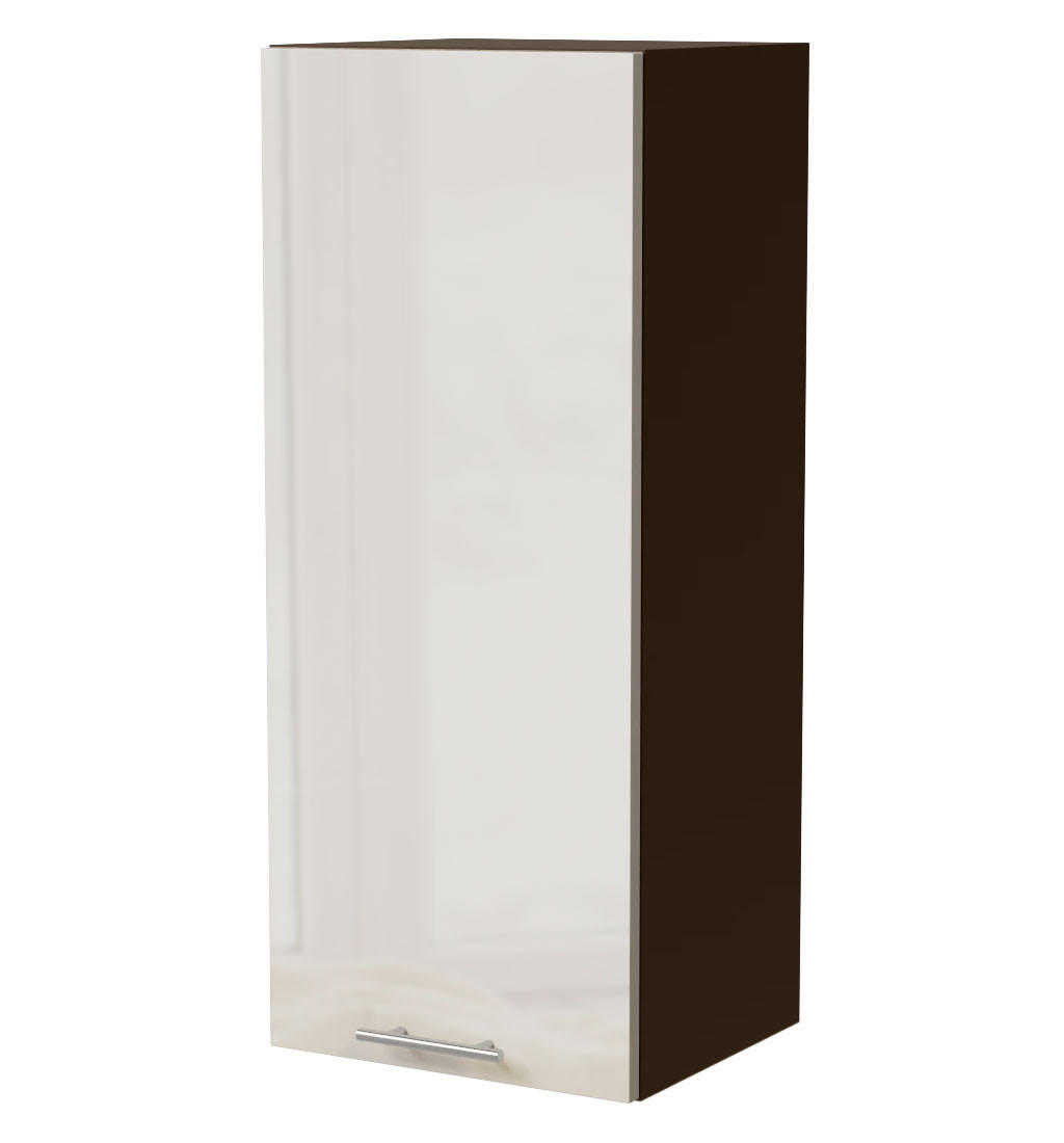 HÄNGESCHRANK Brerra W4/40 Lava / RAL 9001 creme Hochglanz 40 / 32,5 / 96cm - Dunkelgrau/Creme, Holz/Holzwerkstoff (40/96/32.5cm) - Feldmann-Wohnen