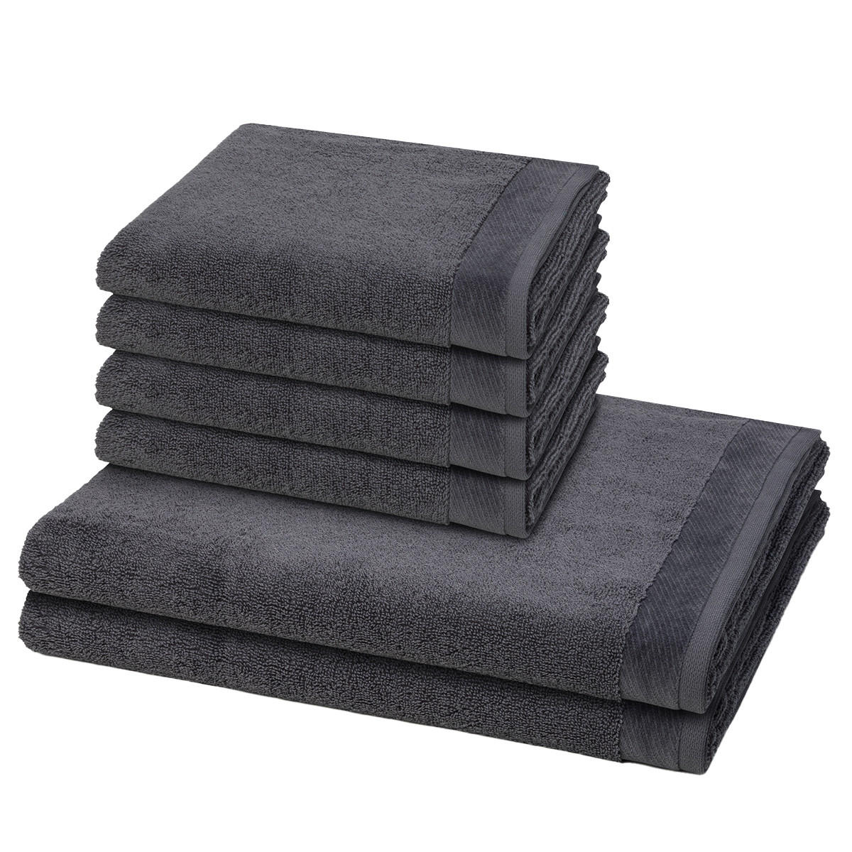 FROTTIERSET Premium 6-teilig - Dunkelgrau, Textil (50/100cm) - MÖVE