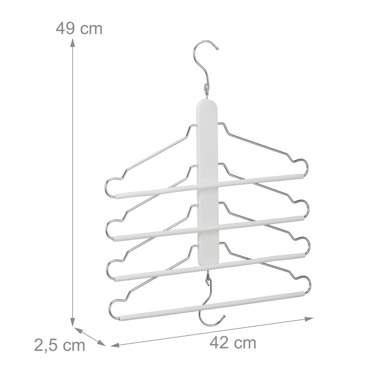 ÚSPORNÝ vešiak - biela, kov/drevo (2.5cm) - Relaxdays