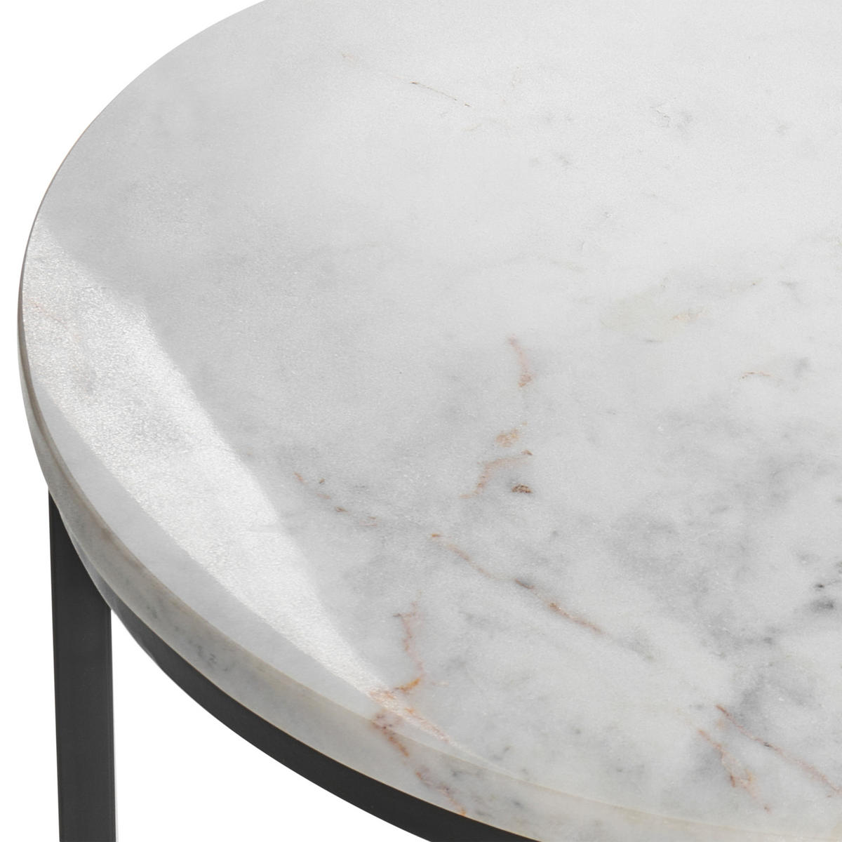 BEISTELLTISCH Weiß Tyrell - Schwarz/Weiß, Keramik (40/40/45cm) - Beliani