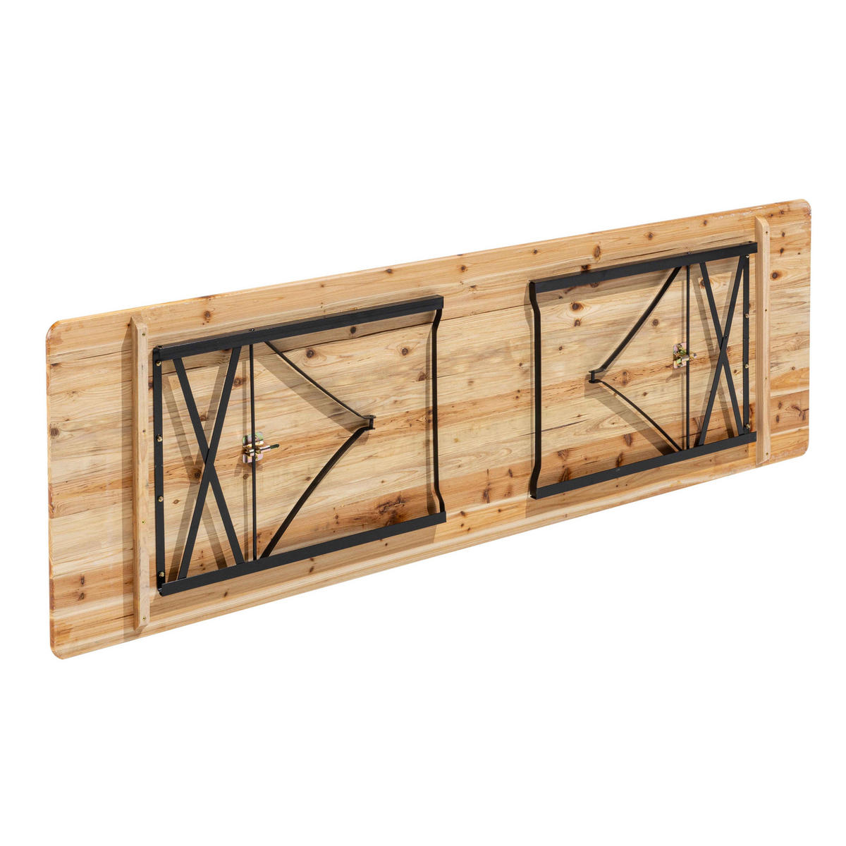 BIERTISCHGARNITUR 5er-Set, Holzfarbe - Braun, Holz - Oviala