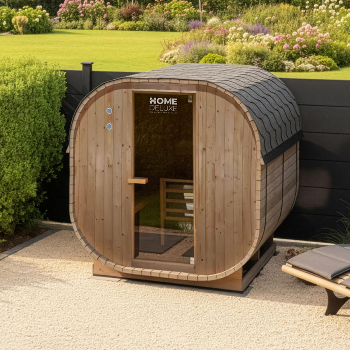 OUTDOOR SAUNA CUBE XL - XL - Braun, Holz (192/194/220cm) - Home Deluxe