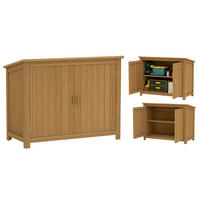 GERÄTESCHUPPEN DE-17608 2 Türen, 2 Böden mit Schrägdach Braun - Braun, Holz (110/85/50cm) - ComfortXL