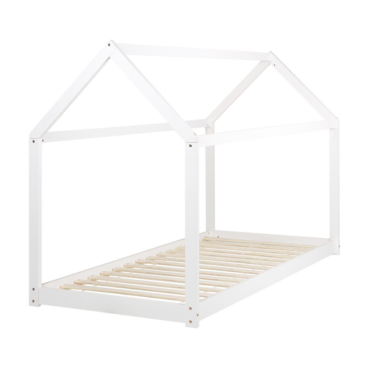 KINDER-HAUSBETT Weiß 90-200 cm Tosse - Weiß, Holz (90/200cm) - Beliani