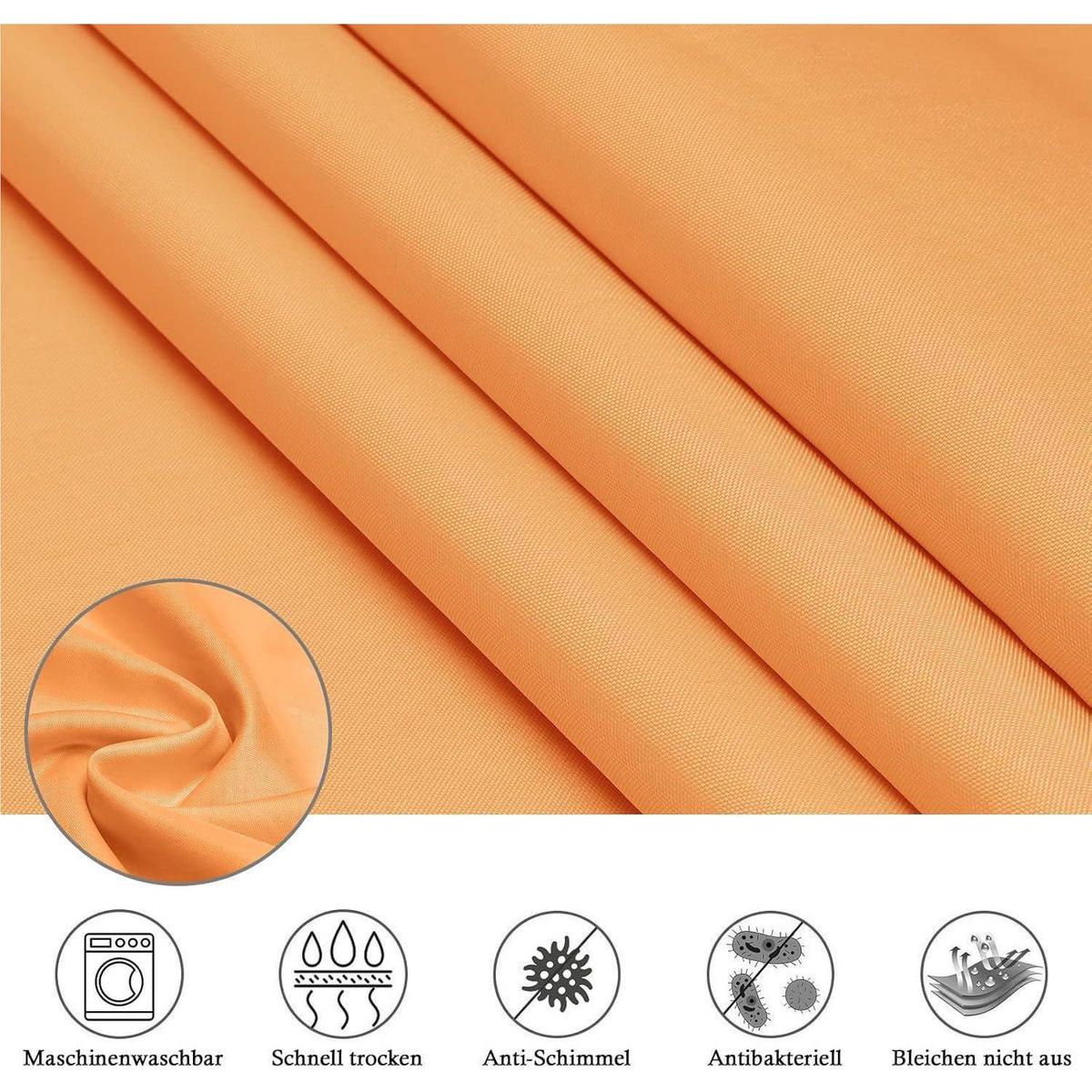 DUSCHVORHANG Orange 120 x 200 cm Wasserdicht Textil - Orange, Textil (120/200cm)