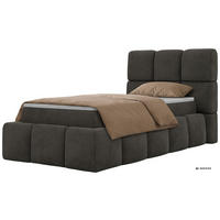 BOXBETT NIRA 90/200 - Dunkelgrau Velvet - Topper Visco - H3 - Dunkelgrau/Anthrazit, Kunststoff/Textil (200/90cm) - MKS