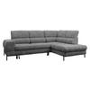 ECKSOFA Clinton, Seite: Rechts - Schwarz/Grau, Holz/Kunststoff (253/174cm) - MIRJAN24