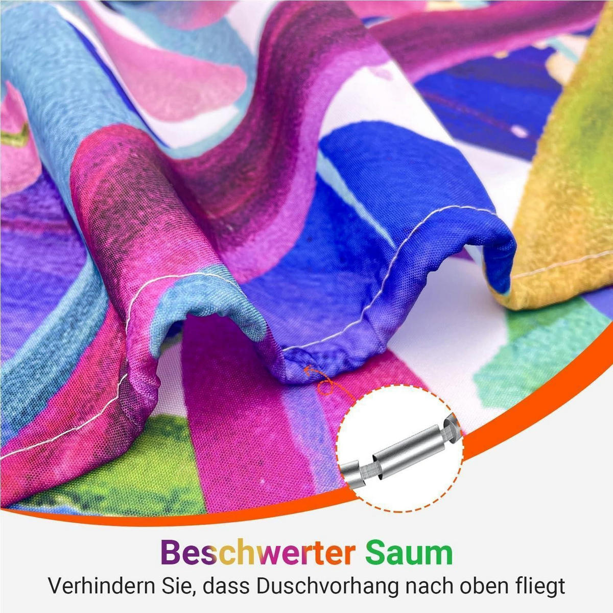 DUSCHVORHANG Bemalter Frosch 180 x 200 cm - Multicolor, Textil (180/200cm)