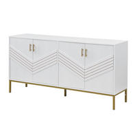 KOMODA z MDF 160x40x80,5 cm bílá s dekorem dřeva se 4 dvířky a nastavitelnými policemi - bílá, kompozitní dřevo (160/80.5/40cm) - Modfu