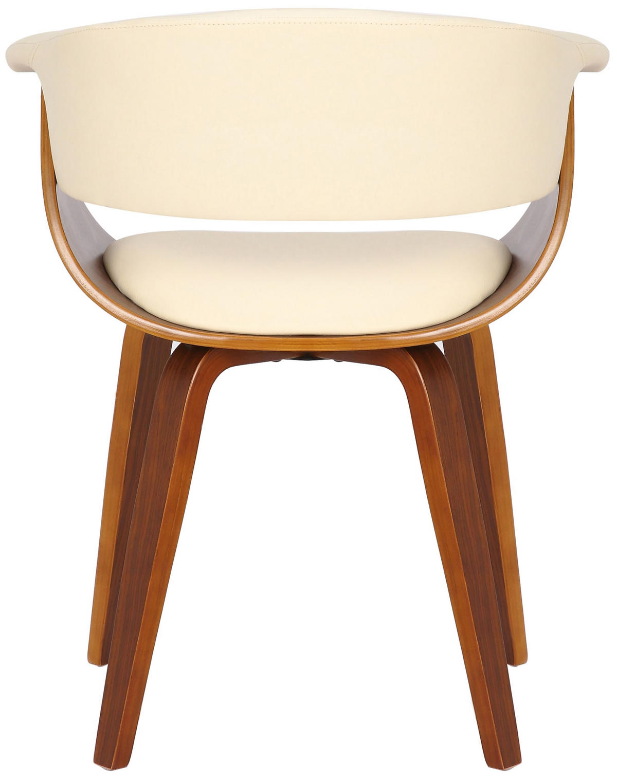 STUHL 2er Set Holz Creme - Walnussfarben/Creme, Holz/Textil (60/75/55cm) - CLP