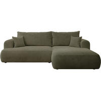 ECKSOFA Ovo Cord mit Cordbezug Olivgrün, rechts - Schwarz/Olivgrün, Textil (165/260cm) - Selsey