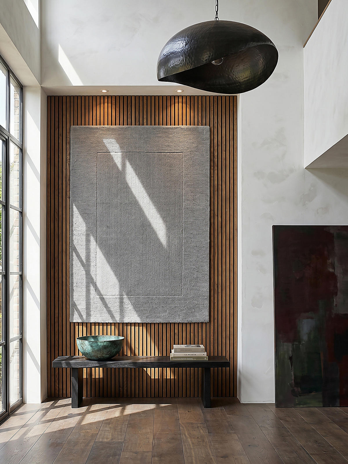 WOLLTEPPICH Uni-Design, mit Randdetails, handgewebt MOLE, Grau 120x170 cm - Grau, Textil (170/120cm) - KADIMA DESIGN