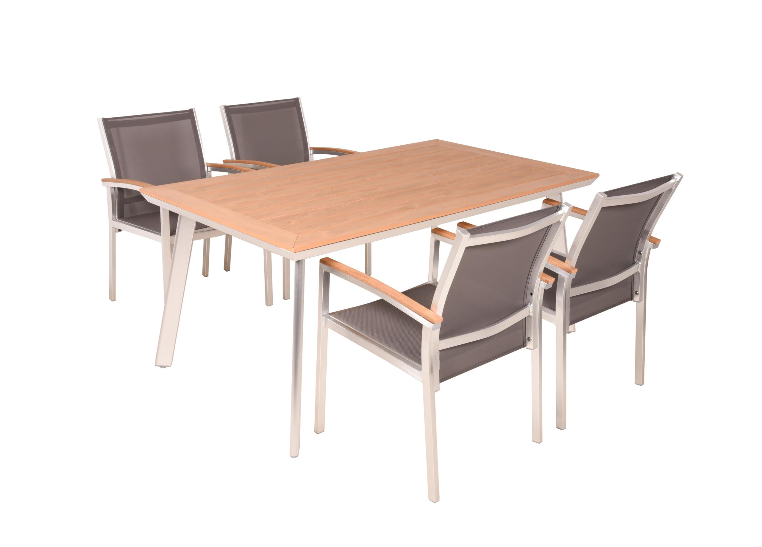 GARTEN-SITZGRUPPE Juro 5-teilig Gartenmöbel-Set - Braun, Kunststoff - DELUKE