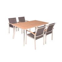 GARTEN-SITZGRUPPE Juro 5-teilig Gartenmöbel-Set - Braun, Kunststoff - DELUKE