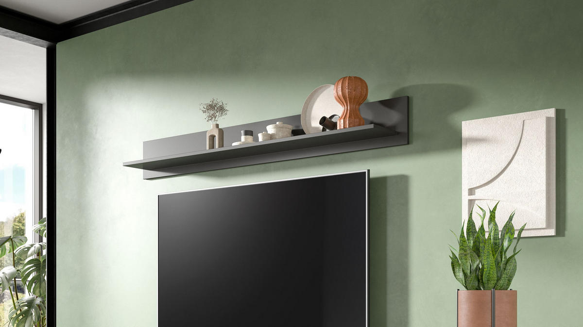 WANDBOARD Vinea (B/H/T: ca. 160/20/20 cm) in grau/grau matt - Grau, Holzwerkstoff (160/20/20cm)