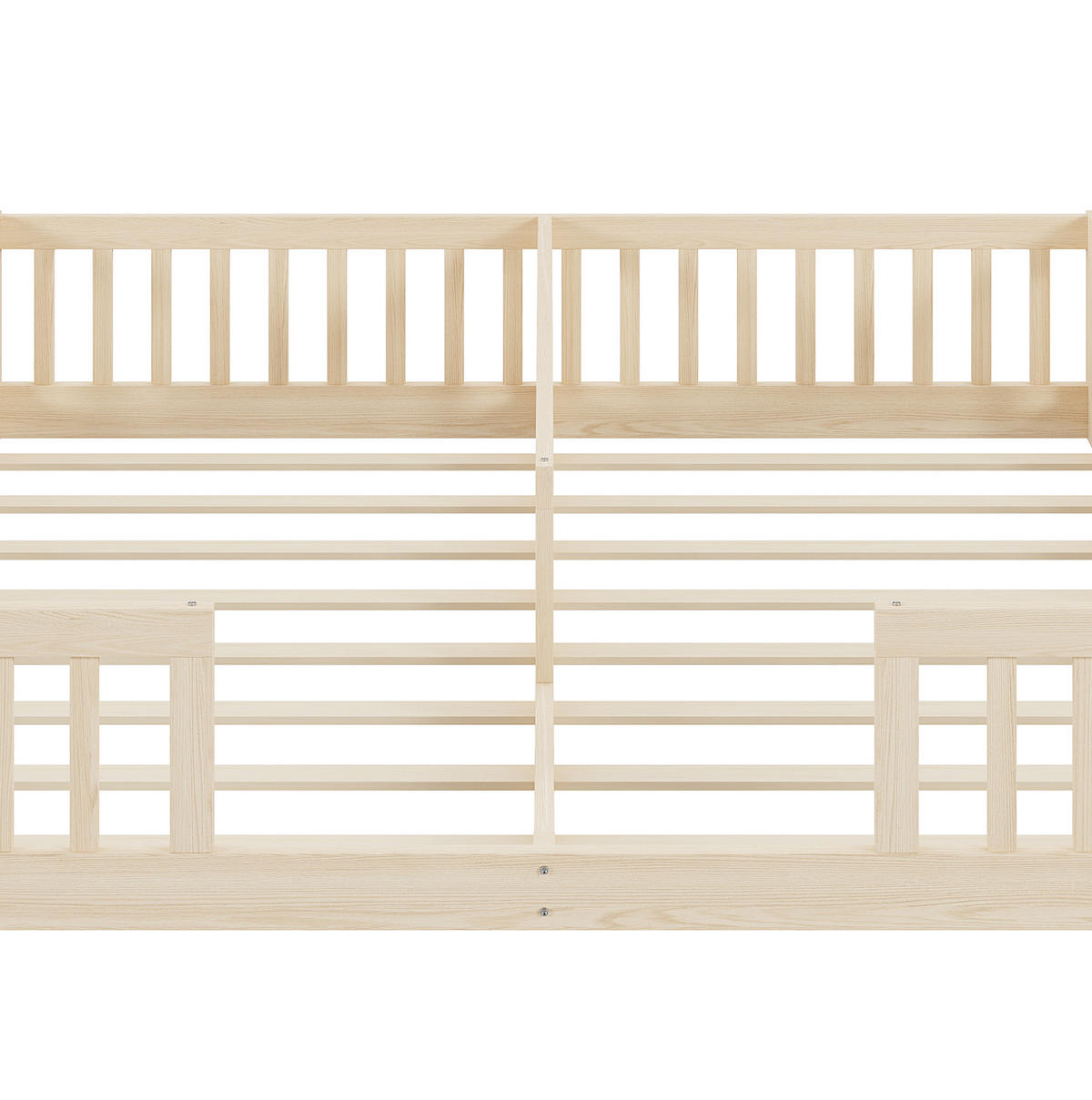 KINDERBETT 2er-Set mit Sicherheitsgittern 90x200 cm Kiefer Natur - Braun, Holzwerkstoff (90/200cm) - Beauniv