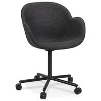 BÜRODREHSTUHL Stoff mit ergonomischer Form und 360° Drehfunktion VENIXA, Anthrazit 59x59x85 cm - Anthrazit/Schwarz, Textil/Metall (59/85/59cm) - KADIMA DESIGN