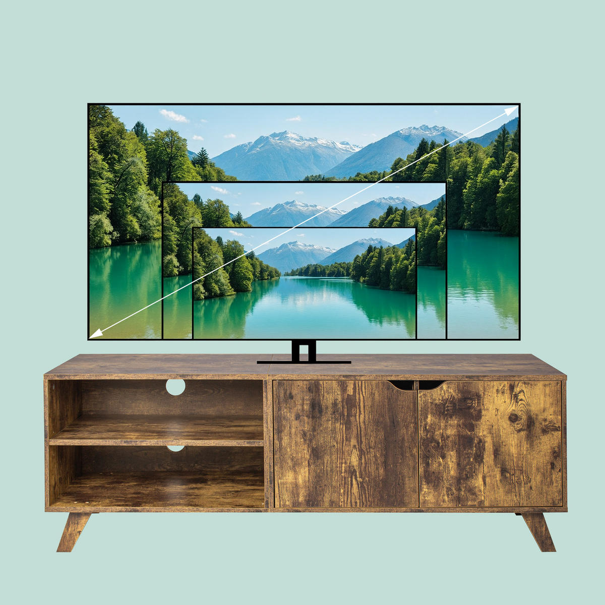TV-LOWBOARD - Braun, Holzwerkstoff (140/50/40cm) - Relaxdays