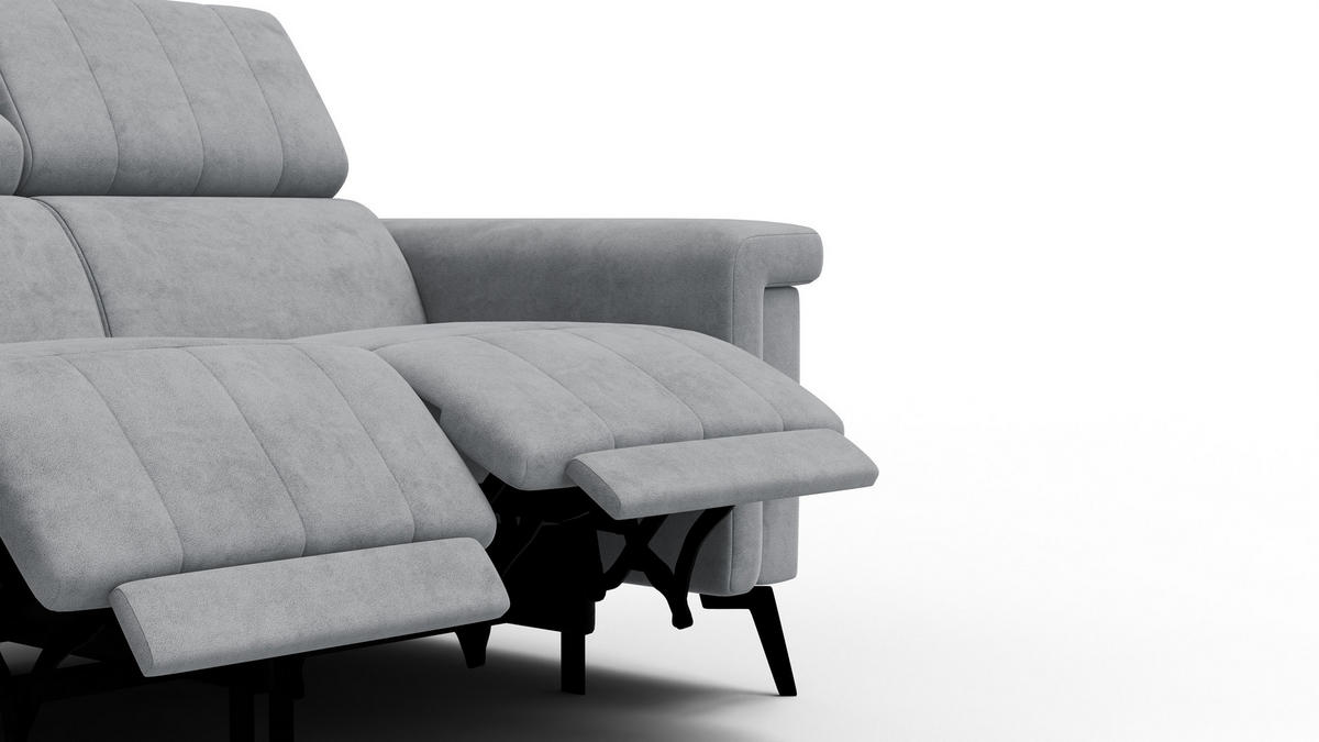 RELAXSOFA NORDEL 2-Sitzer, grau - Schwarz/Grau, Holz/Textil (150/80/105cm) - Courtois Laville