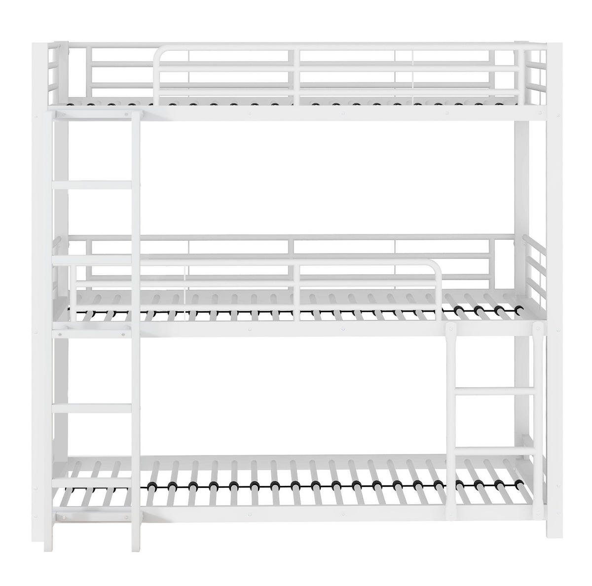 ETAGENBETT Kinderbette 90/200 cm aus Metall mit Sicherheitsgeländern Weiß - Weiß, Metall (90/200cm) - Modenvie