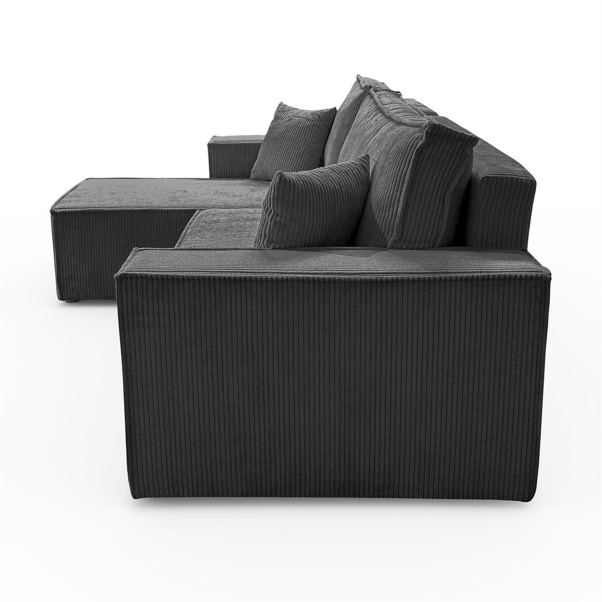GEPOLSTERTES Ecksofa CARLOS L, Poso 34 - Dunkelgrau, Textil (247/143cm) - Lookway