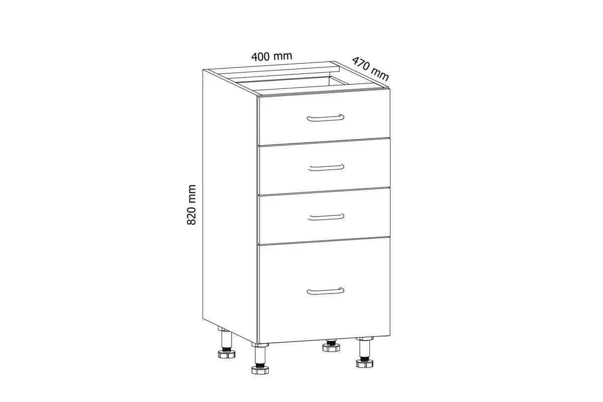 UNTERSCHRANK – 40 cm – D40S4 – Velmora – Grau - Grau, Holzwerkstoff (40/82/47cm) - ROYAL24_MARKT