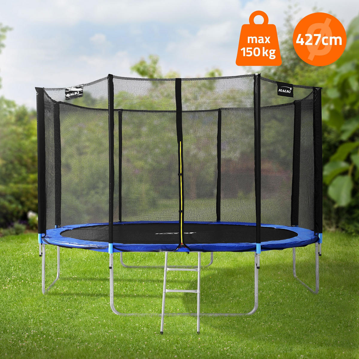 TRAMPOLIN 427 cm blau - Blau, Metall (427/260/427cm) - Hauki