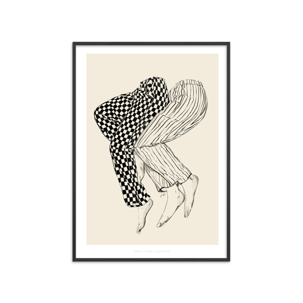 POSTER mit Rahmen Jenny Liz Rome - Love 1 - Schwarz/Naturfarben, Holz/Papier (50/70cm) - Poster&Frame