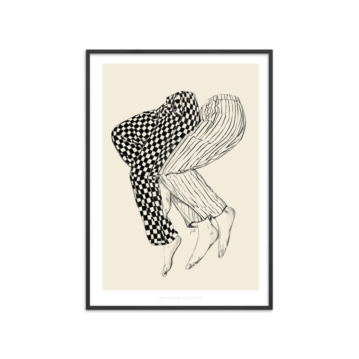POSTER mit Rahmen Jenny Liz Rome - Love 1 - Schwarz/Naturfarben, Holz/Papier (50/70cm) - Poster&Frame