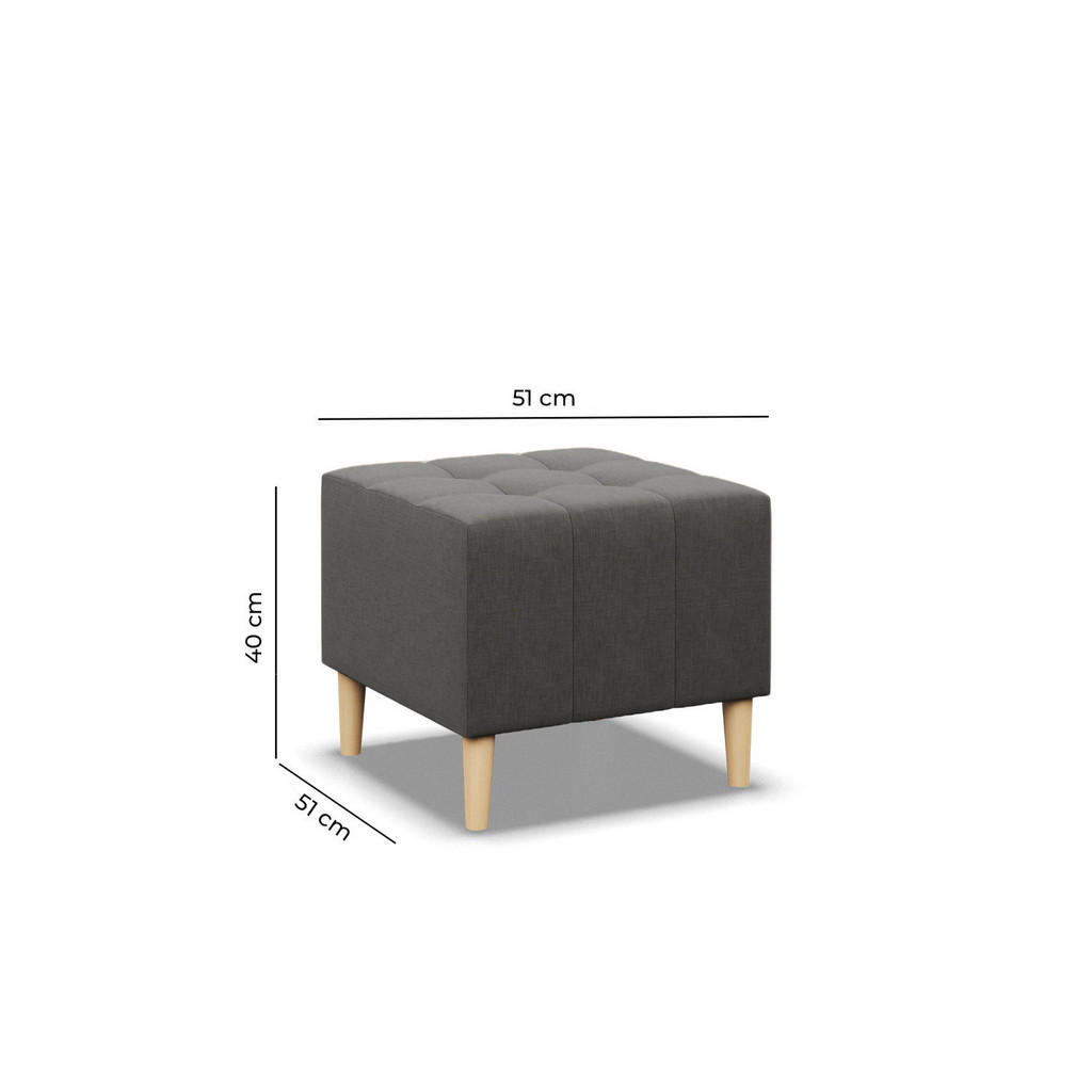 Thumbnail - Sitzpouf, Dunkelgrau, Textil, 50x40x50 cm, Wohnzimmer, Hocker, Sitzhocker