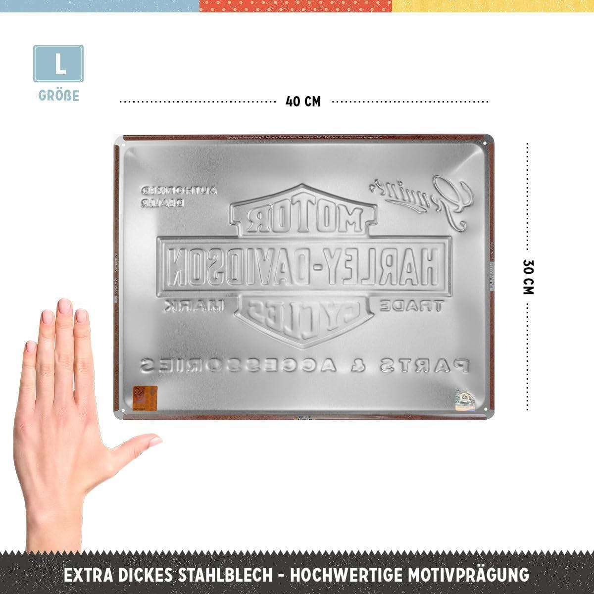 BLECHSCHILD 30/40 cm Harley-Davidson Parts & Accessoires - Multicolor, Metall (40/30/0.2cm) - Nostalgic-Art