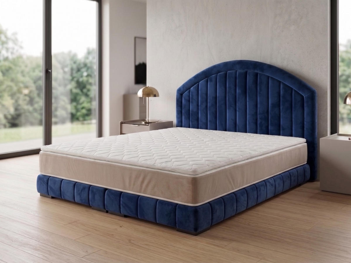 POLSTERBETT LEON2 200x 200 cm Farbe: Blau - Blau, Textil (200/200cm) - A&J MöbelLand