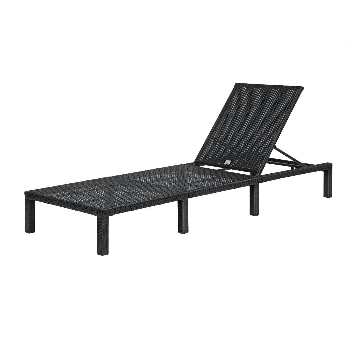 GARTENLIEGE PEACH - Schwarz, Kunststoff (66/22/196cm) - SVITA