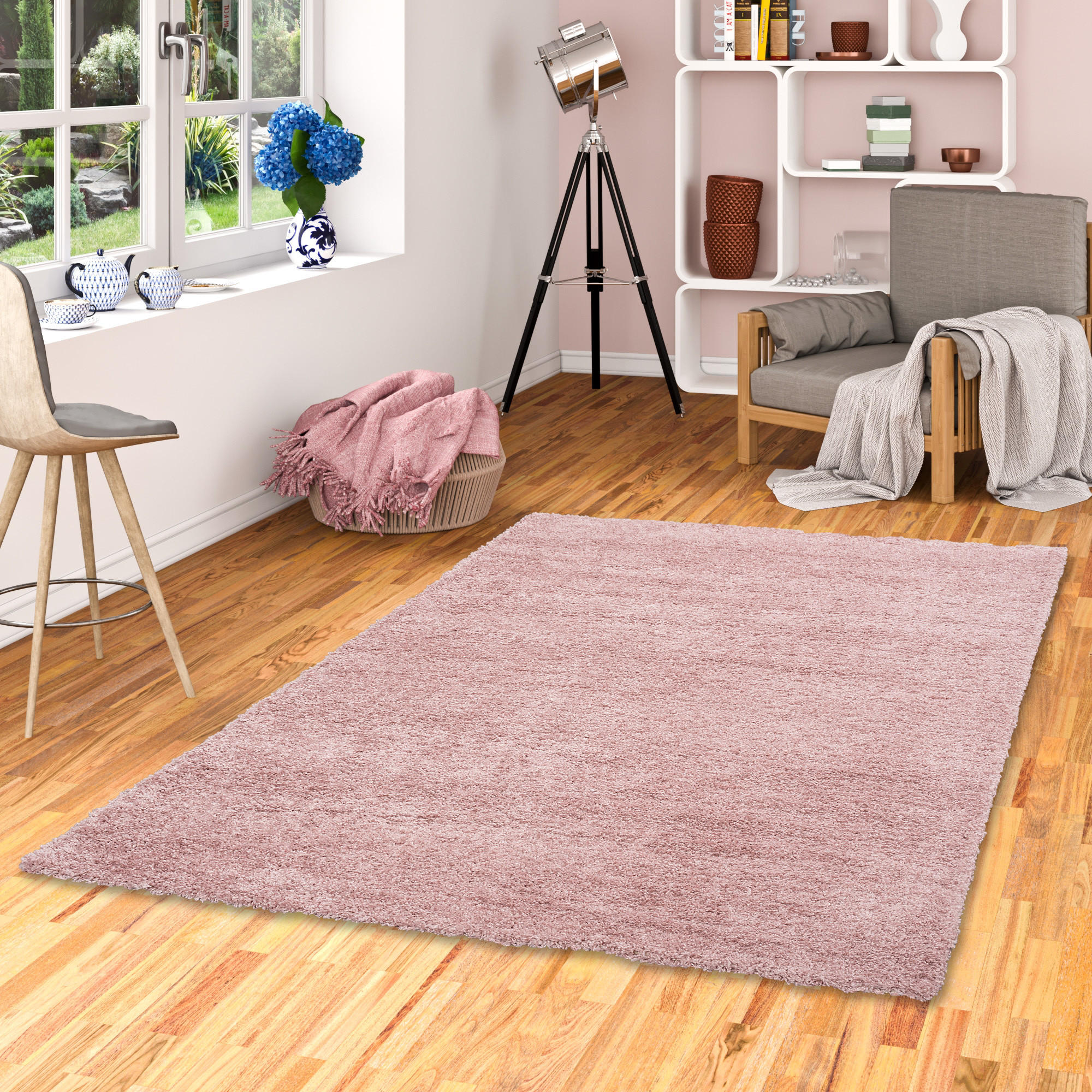 HOCHFLOR LANGFLOR TEPPICH ALOHA - Altrosa, Textil (200/200cm) - Pergamon