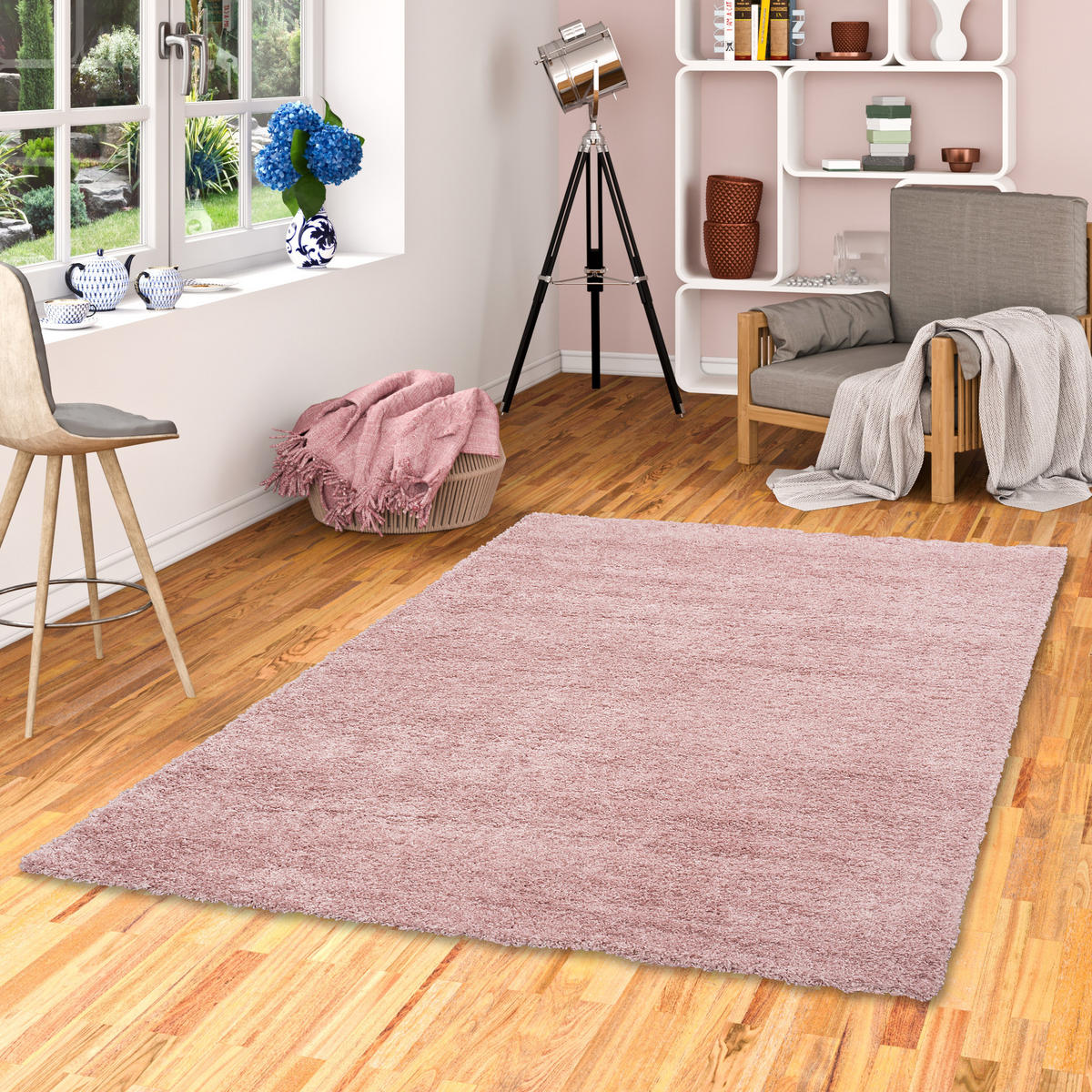 HOCHFLOR LANGFLOR TEPPICH ALOHA - Altrosa, Textil (140/200cm) - Pergamon