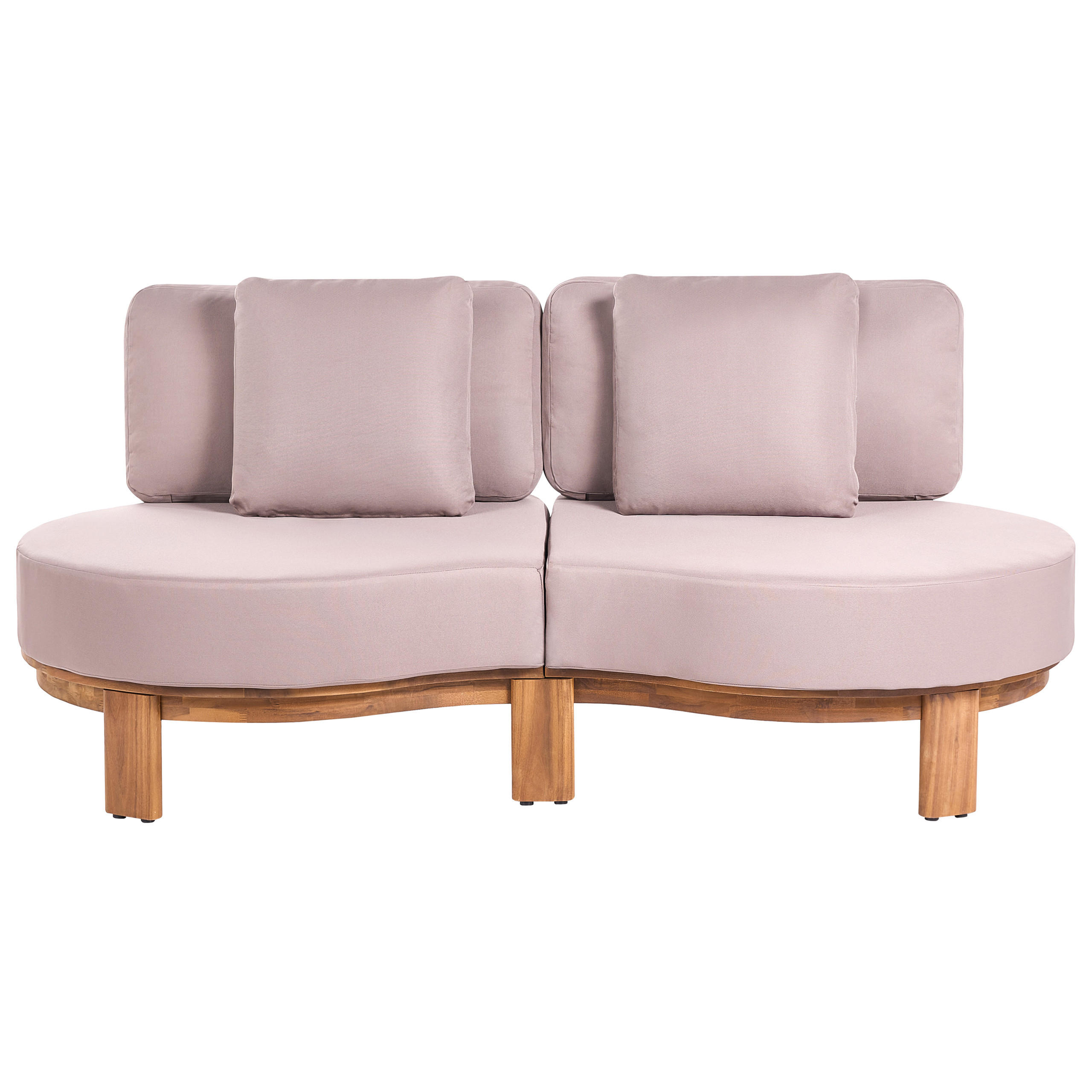 Beliani Gartensofa Hellbraun, Braun, Beige 190x80x75 cm