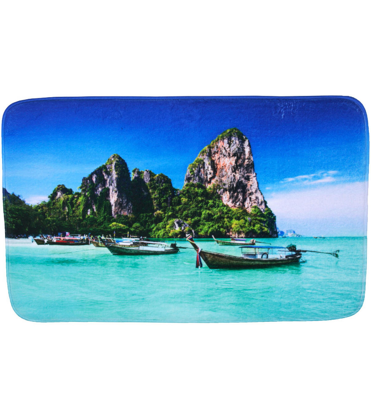 BADTEPPICH Thailand 50 x 80 cm - Blau, Textil (50/80cm) - Sanilo